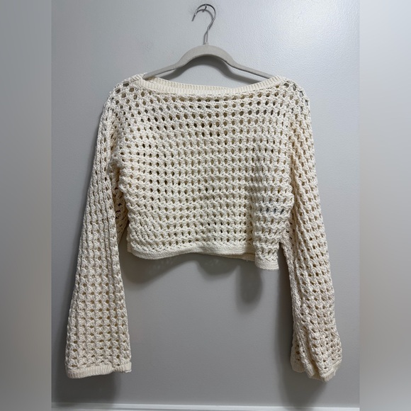 Banana Republic COTTON CROCHET-STYLE CROPPED SWEATER - Picture 5 of 9